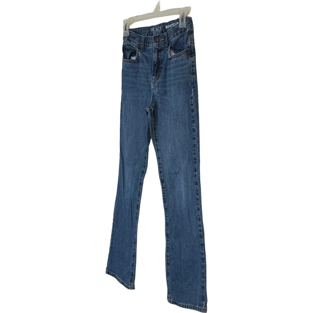 The Childrens Place Bootcut Jeans Boys Size‎ 12 Slim Blue Denim Adjustable Waist
